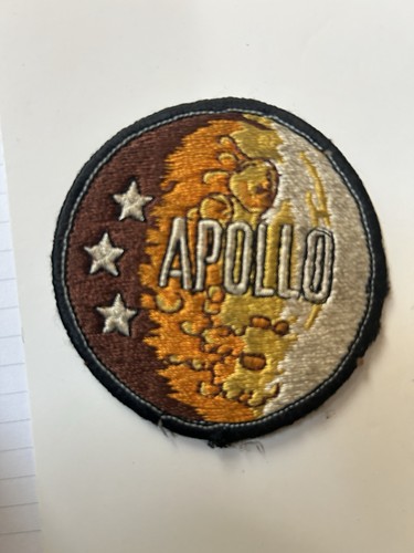 Vintage 1960s Apollo Moonscape Souvenir Patch NASA Used VG Cond