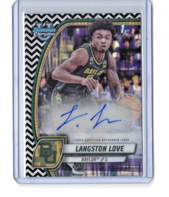 2024-25 Bowman Chrome U Langston Love Back & White Stealth RC Auto 05/48 #50