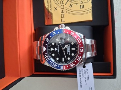 Fredric Herren Dual Time Sportuhr, Gummiband, Modisch