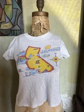 Vintage 1950s / 1960s Souvenir California T-shirt Water Print 