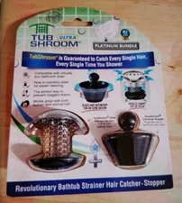 TubShroom Ultra Platinum Bath Tub Drain Strainer Hair Catcher + Bathtub Stopper
