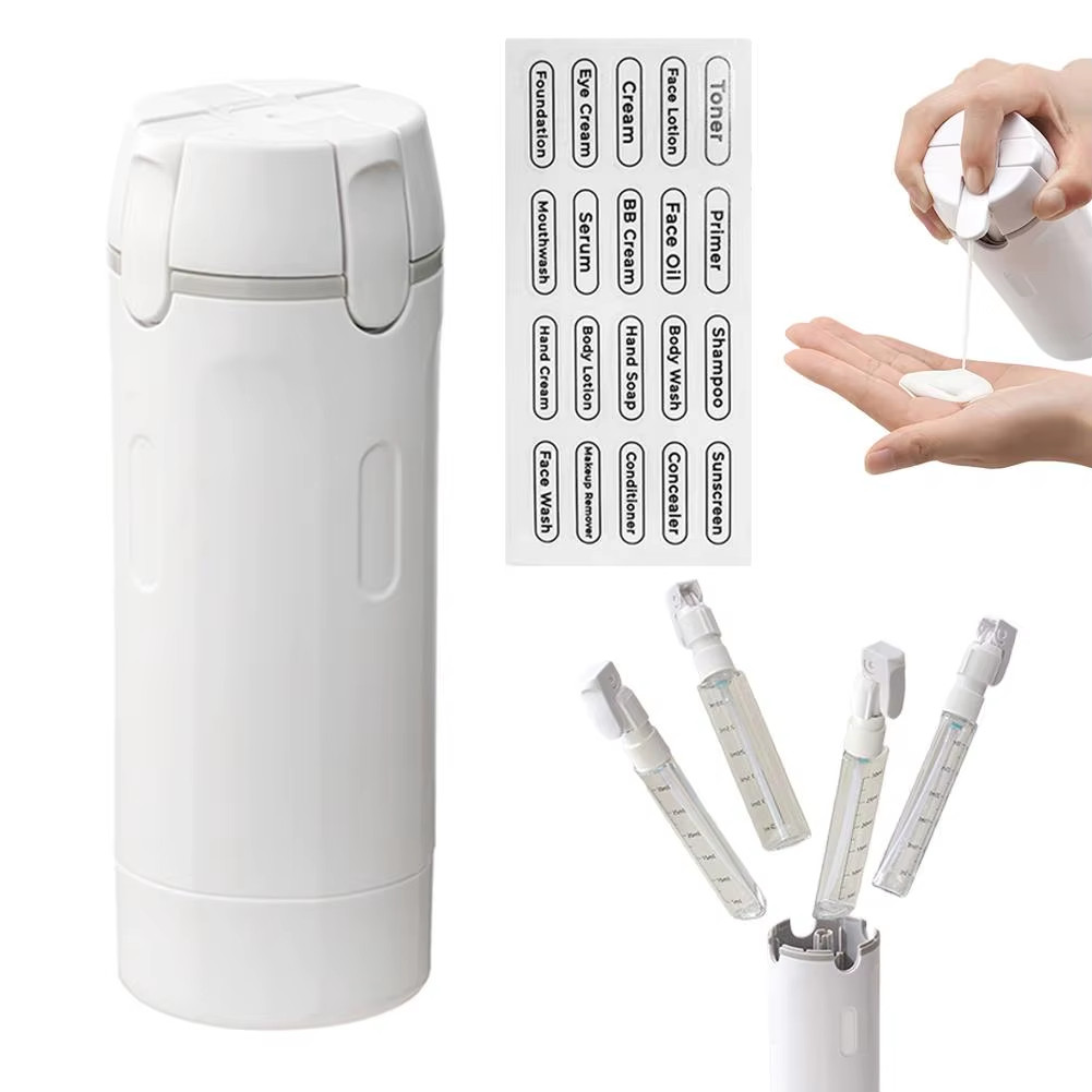 4‑in‑1 Leak‑Proof Travel Dispenser for Shampoo, Condit