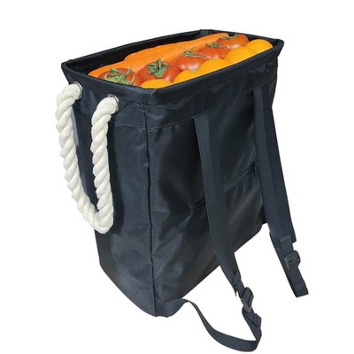 Free Your Hands Reusable Grocery Backpack Bag Comes with Shoulder Straps and ...