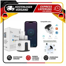 Prise Connectée WiFi 20A avec Mesure de Consommation, Compatible Alexa et