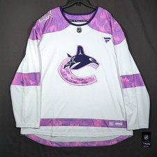 Fanatics Vancouver Canucks Hockey Fights Cancer Jersey Men's 3XL White Pink