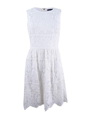 Tommy Hilfiger Women's Lace A-Line Dress (2, Ivory)