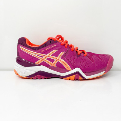 Asics Womens Gel Resolution E550Y Pink Running Shoes Sneakers