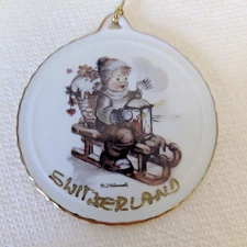 VTG M.J. Hummel 2002 Christmas Ornament Winter Fun Switzerland Reutter RARE
