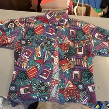 Wrangler Men's XL Multicolor vintage Short Sleeve Button-Down Shirt Pockets