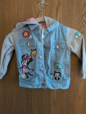 Disney Store Size 3 Denim Hooded Jacket With Attract Minnie Ears Free Ship