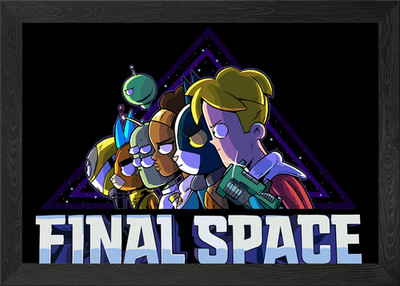 Final Space Cartoon Figuren gerahmtes Wandbild Poster Leinwanddruck Bild