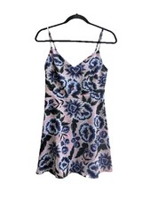 Show Me Your Mumu Mini Spaghetti Strap Dress Women's Size M Floral Pink Blue