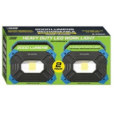 FEIT Electric LED Rechargeable 2000 Lumen Work Light, Power Bank Heavy Duty 2pc