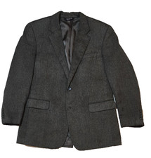 Jos. A. Bank 44 L Wool Herringbone Black Green Tweed Sport Coat