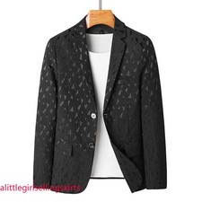 Men's Triangle Pattern Tuxedo Jacket Suit Blazer Smart Dinner Coat Wedding Party