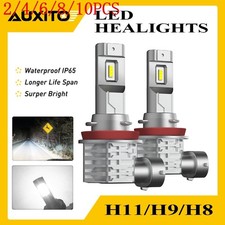 M4 Auxito H11 LED Fog H16 H8 Light Bulb Halogen Replacement White Fanless 2/4X