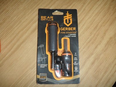 Gerber Survival Bear Grylls Fire Starter Kit Whistle Lanyard Waterproof Storage