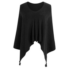 MissShortair Shawl Wraps Shrugs for Women Summer Lightweight Knit Ponchos Black