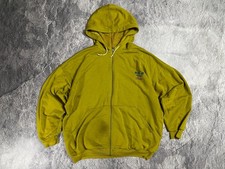 Very Rare Vintage Adidas Sweatshirt - Mid-1980s Mustard Green   Lampo Zipper L/X