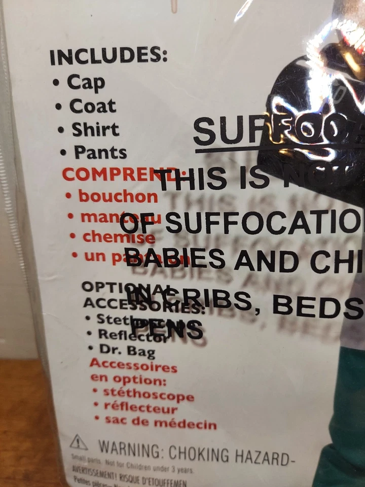 Chief Surgeon Halloween Costume Doctor Scrubs Lab Coat NEW Child's Size Med 8-10 - Image 3 of 4