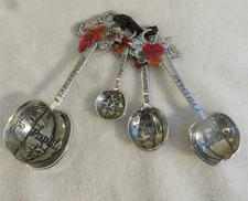 Ganz Fall Family Themed Measuring Spoons Set Metal Pumpkins Leaves
