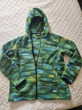 LL BEAN GREEN/BLUE FLEECE JACKET. KIDS XL 18 033