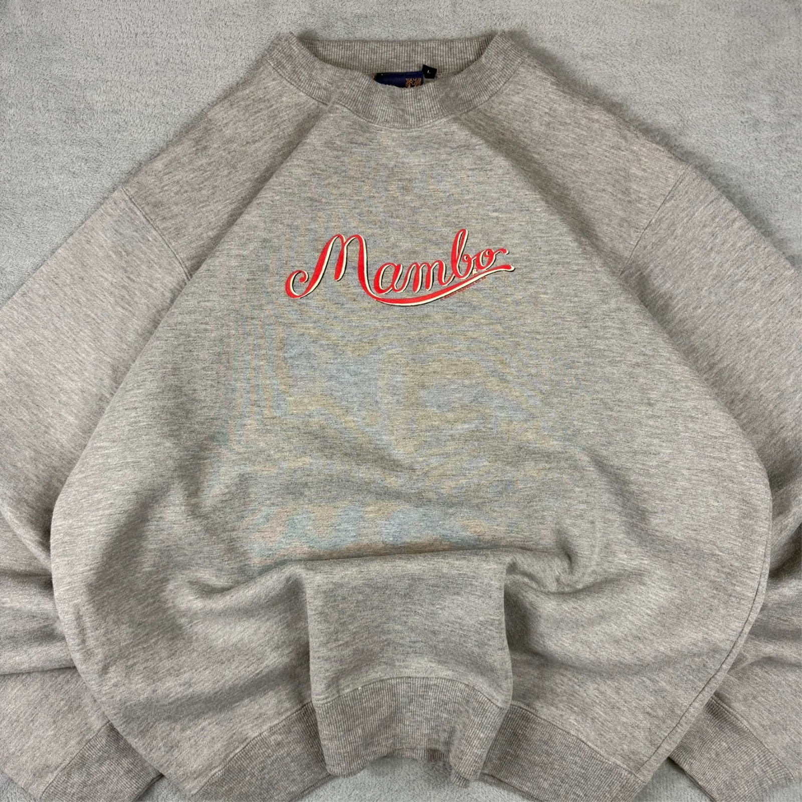 VTG Mambo 2000's Y2K Grey Surf Smile Graphic Oversized Large Pullover Sweatshirt image 5