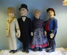 4 Steiff dolls 2 men 2 ladies w Boxes LE Filzpuppe CLASSIC FELT TOYS GERMANY