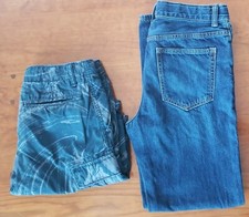 Lot of 2 - Gap Boy's Size 12 Husky Denim Bootcut Zipper Denim Jeans  Shorts GUC