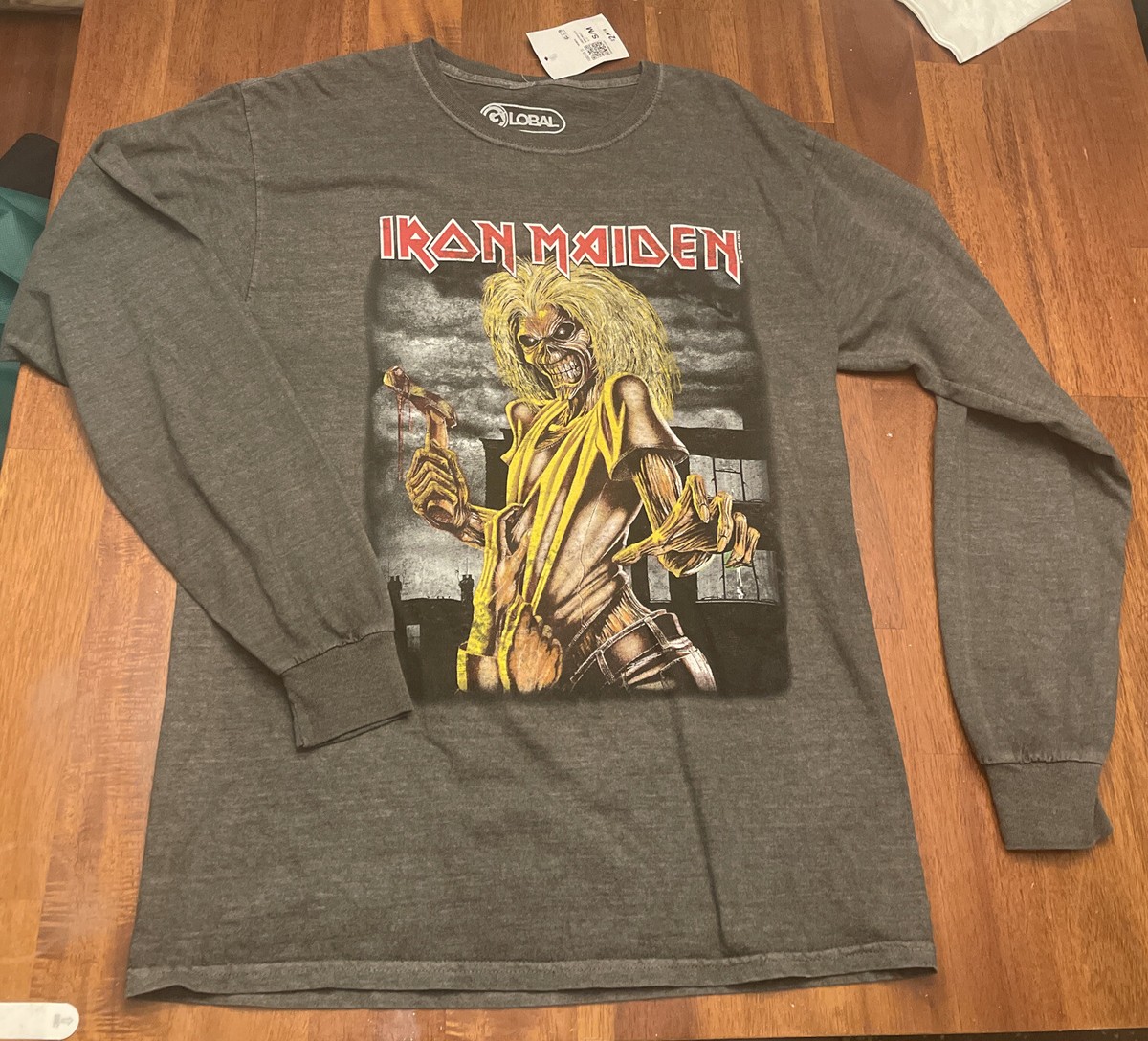 Iron Maiden Killers Eddie Grey Long Sleeve Juniors T-Shirt Small