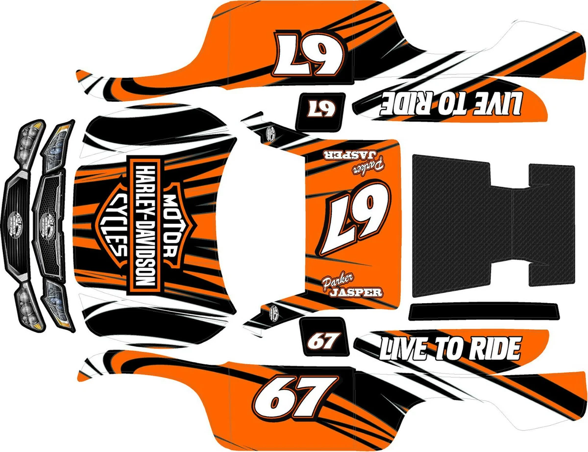 TRAXXAS SLASH swish orange Theme wrap decals stickers STOCK 2WD SLASH BODY