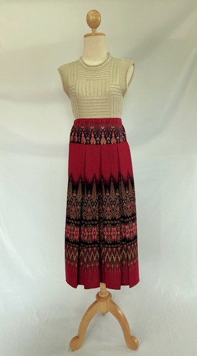 Women Thai Native Long Skit Cotton Thai Printed Pleats Multi-Color Free Size - Picture 133 of 186
