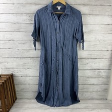 Ariat Dress Women’s Small Blue Side Stripe Western Tie Waist Rayon Midi Pockets
