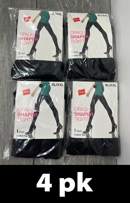#ad #ad 4pk Hanes Q02088 Control Top Opaque Shaper Tights Black Size XL XXL $14.95