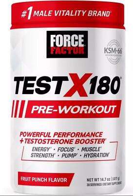 Force Factor Test X180 Pre-Workout, Pre Workout Powder and Testosterone Booster