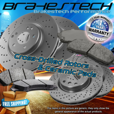 Front+Rear Drilled Rotors & Ceramic Pads for (2001-2004) Mercedes Benz SLK230