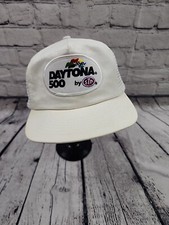 Vintage NASCAR Daytona 500 White Snapback Hat Patch