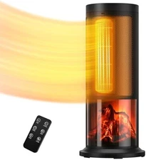 17in Tower Space Heater, 70° Oscillating Portable Heater with Thermostat & Remot