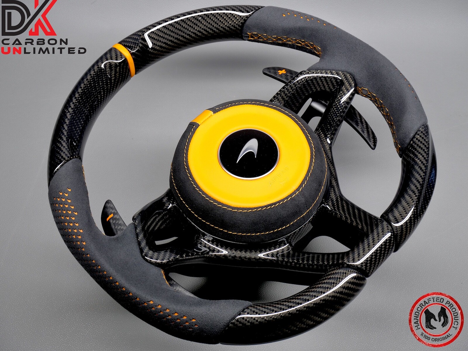 McLaren 570S 540C 650S MP4 12C Orange Ring Alcantara Carbon Steering Wheel v2