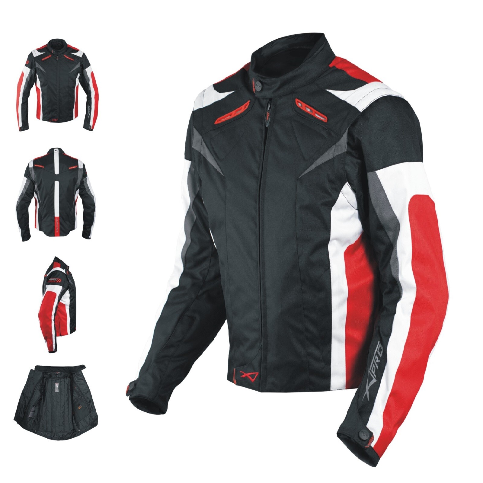 Ladies Textile Jacket sport Racing CE Armour Thermal Vents Motorcycle Red XL