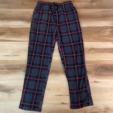 Perry Ellis Portfolio Lounge Pants Sleep Mens Medium Fleece Plaid Drawstring