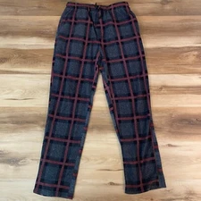 Perry Ellis Portfolio Lounge Pants Sleep Mens Medium Fleece Plaid Drawstring