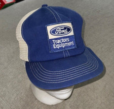FORD Tractors Equip Snapback Trucker Hat Patch Cap K-Brand USA Mesh Vtg See Pics
