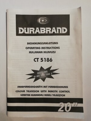 Durabrand CT 5186 Röhren-TV -BEDIENUNGSANLEITUNG- Manual