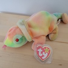 TY Beanie Baby - RAINBOW the Chameleon tye-dyed  9 inch - MWMTs Stuffed Toy