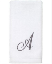 Avanti Script Monogram Cotton Fingertip Towel Lotion Pump 3-Pc. Gift Box Set "A"