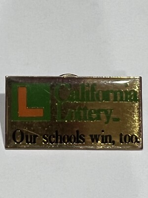 VINTAGE CALIFORNIA LOTTERY STATE LOTTO OUR SCHOOLS WIN, TOO - LAPEL PIN