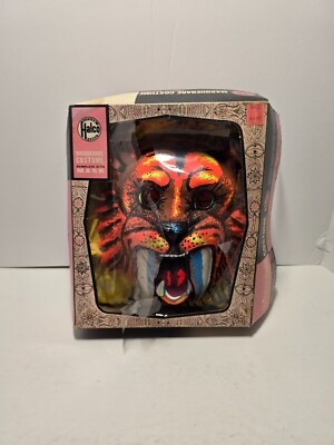 Vintage Halloween Halco Masquerade Costume Tiger Complete Mask & Box Child 42''