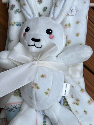 Laura Ashley Antoinette Baby Blanket Plush Toy Gift Set Bunny