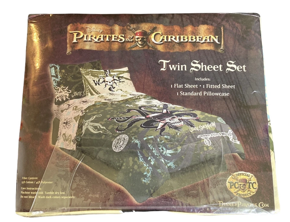 RARO NUEVO Juego de Sábanas Gemelas Disney Piratas del Caribe DEAD STOCK Dead Man's Foto 2 de 4